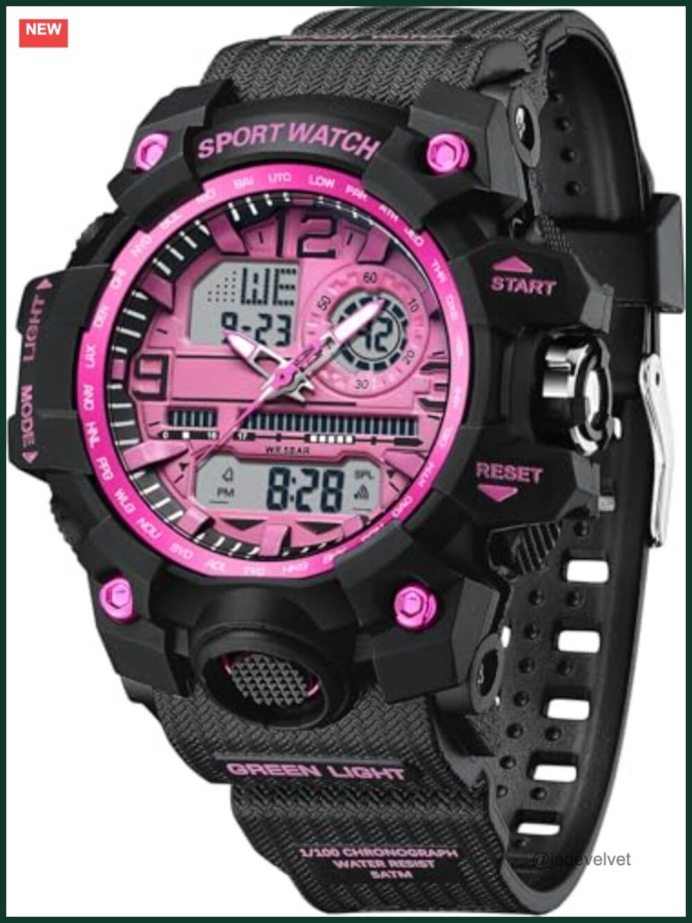 Women's Digital Analog Sport Watch Waterproof Military TPU Strap LED Alarm